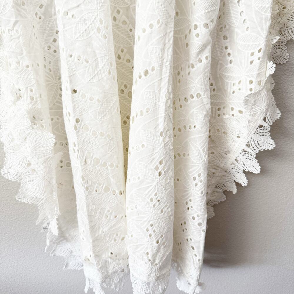 DANCE & MARVEL | Lace Eyelet Cover Up Kimono Wrap Tie  White Oversized | Small - Picture 8 of 9